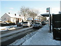 Snowy bus stops in Barncroft Way