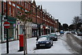 Thorpe Bay Broadway in the snow