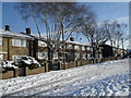 A snowy scene in Longstock Road