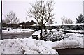 Snow heaps in the car park at Milletts