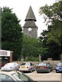 The tower of Upchurch church from Horsham Lane