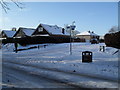 Looking from Leigh Road into a snowy Russell Road