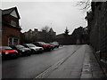 Parked cars at the top of the High Street