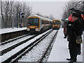 Commuting in the snow at Westcombe Park