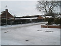 Looking from a snowy Mansvid Avenue towards Court Lane Infant School