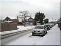 A snowy pavement in Court Lane