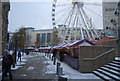 SJ8398 : Manchester's Christmas Market setting up, Exchange Square by N Chadwick