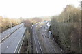 Road and rail viewed from The Highway, New Inn