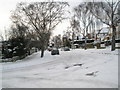 A snowy scene in Penrhyn Avenue