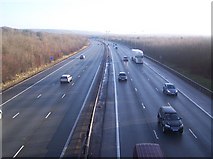 TQ4856 : M25 Motorway - East from Combe Bank Drive Bridge by David Anstiss
