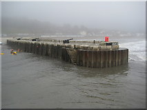 SY3391 : Harbour wall, Lyme Regis by Philip Halling