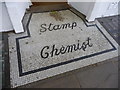 Original mosaic shop sign, Rosslyn Hill, London NW3