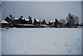 TQ5840 : Snow covered Bowling Green, St John's Recreation Ground by N Chadwick