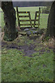 Stile on footpath near Helbeck Wood