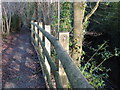 Safety fence on side of footpath high above the B2139 at Abingworth