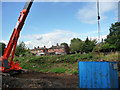 Crane on disused railway line north west of Chorlton Junction