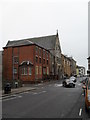 Approaching the mini-roundabout from Lyon Street