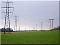 Pylons across the landscape near Pittleworth