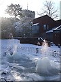 Ice columns from fountains, Sutton Court, Tring