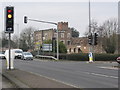 Road junction, at Creech Castle hotel, Taunton