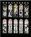 SP8493 : East window St Andrew's, Great Easton by Kate Jewell