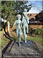 Sculpture at entrance to Langshott  Estate, Horley, Surrey.
