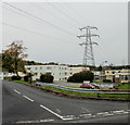 Pylon on the corner of Trem Y Bryn and The Precinct, Wild Mill, Bridgend