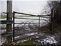 SE3818 : Gate into snowy field on the B6378 by Christine Johnstone
