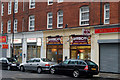 Shops on the south side of Lever Street, London EC1