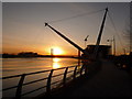 ST3188 : Newport: morning sun and Usk footbridge by Chris Downer