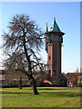 TL8984 : The water tower at Kilverstone Hall by Evelyn Simak