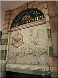 TQ2879 : Old tilework map of railway network at Victoria Station by tristan forward