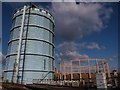 Gas holders from Battersea Park Station