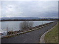 Footpath beside the reservoir, near Ponthir