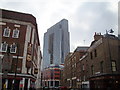 TQ3381 : View of tower block from the junction of Brushfield and Crispin Streets by Robert Lamb