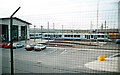 Trams parked at Nunnery Depot, Sheffield Supertram