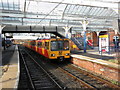 Train for St James, at Whitley Bay Metro Station