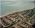 Aerial view of Southend seafront: Westcliff paddling pool towards Chalkwell station