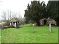 A verdant churchyard at St Nicholas, Kingsley