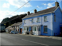 SN4431 : Blue house and pub at Alltwalis by Jonathan Billinger