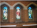Stained glass windows on the south wall at St Matthew