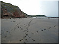 Footprints on the beach, west of Watchet