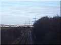 Railway towards the A249 Sheppey Bridge