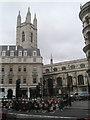 Church tower and church spire as seen from Cannon Street