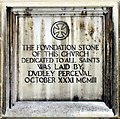 All Saints, Elm Grove Road, London W5 - Foundation stone