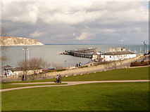 SZ0378 : Swanage: view over the pier by Chris Downer