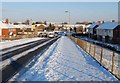 SU5803 : Bridgemary under snow - Bridge in Gregson Avenue (4) by Barry Shimmon