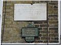 Inscribed stone and plaque, Keystone Crescent, N1