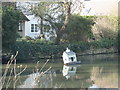 Pond with crooked duck-house in Drayton