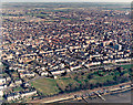 TQ8485 : Aerial view of Southend seafront: Leigh Cliffs west by Edward Clack